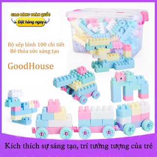 Bộ đồ chơi xếp hình 100 chi tiết, Kích thích khả năng sáng tạo, tư duy logic và tính tự chủ của bé  Đồ chơi phát triển
