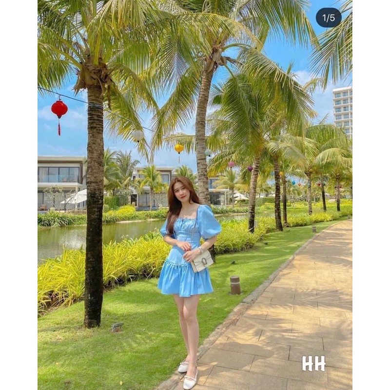 [Siêu Hot] Váy Thô Tay Bồng Dúm Ngực 2 Màu , Đầm Nữ Dáng Xoè Siêu Xinh Có Ảnh Thật Kèm Video | BigBuy360 - bigbuy360.vn