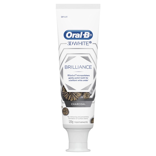 Kem Đánh Răng ORAL-B 3D White Brilliance Fresh Lotus/Charcoal 120G Làm Trắng Vượt Trội - Chính Hãng