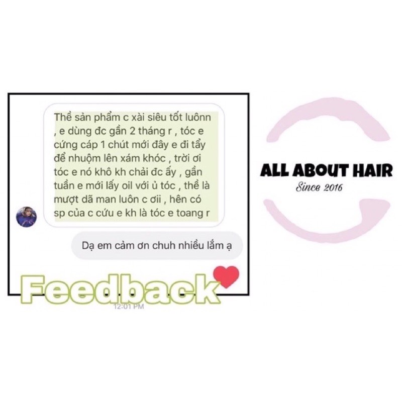 COMBO KEM Ủ &amp; DẦU Ủ ALL ABOUT HAIR - TẶNG KÈM QUÀ