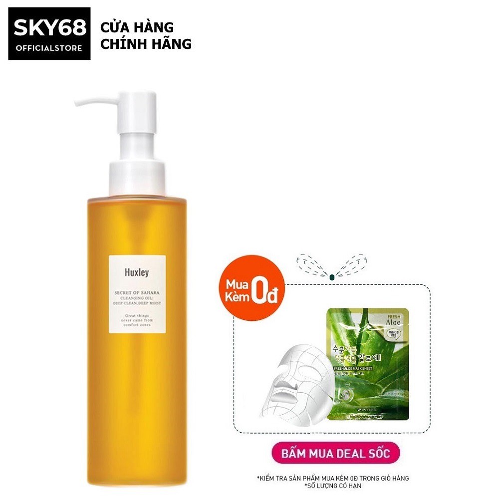 Dầu Tẩy Trang Làm Sạch Sâu Cho Da Nhạy Cảm Chiết Xuất Xương Rồng Huxley Cleansing Oil ; Deep Clean, Deep Moist 200ml