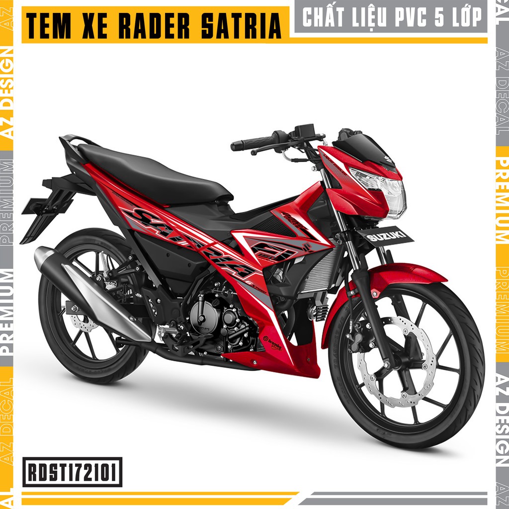 Tem Rời Xe Suzuki Raider/Satria DOHC | RDST172101 | Chất Liệu PVC 5 Lớp Chống Nước, Dễ Dán Tại Nhà