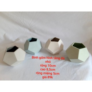 Chậu Trồng Cây Mini Bằng Gốm Sứ Hình Tảng Đá- Phong Cách Vintage ,có ảnh thật