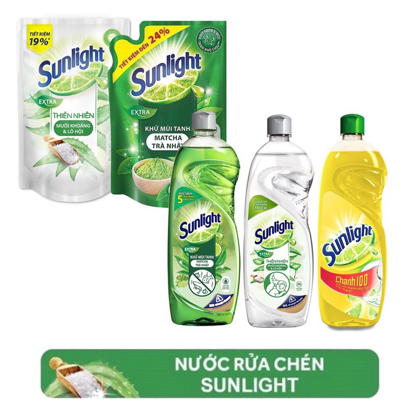 Nước rửa chén sunlight các loại 400g/750gr