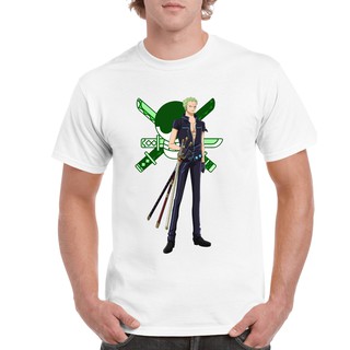 Áo thun One Piece in hình Zoro 01 (áo trắng,tay ngắn)
