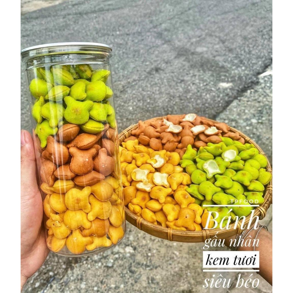 Bánh gấu nhân kem mix 3 vị Thiên Hồng Loại Đặc Biệt Ngon 420g Đồ Ăn Vặt Sài Gòn Đặc Sản