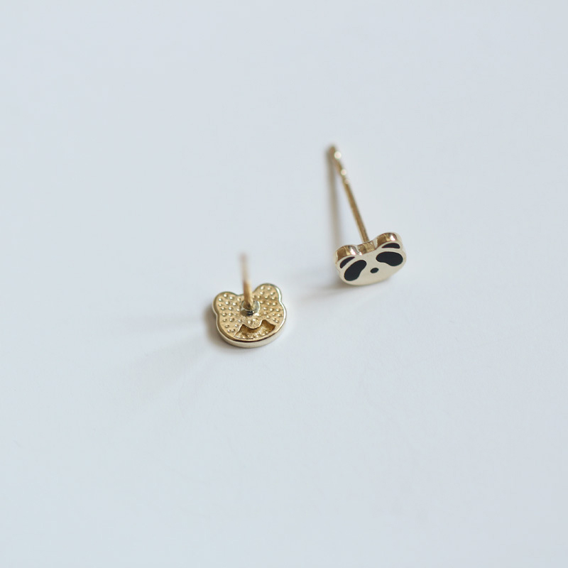 Bông Tai Gấu Trúc Cute Gold Panda Earrings Stud Lovely Fashion Women Girl Animal Earring Birthday Gift Jewelry