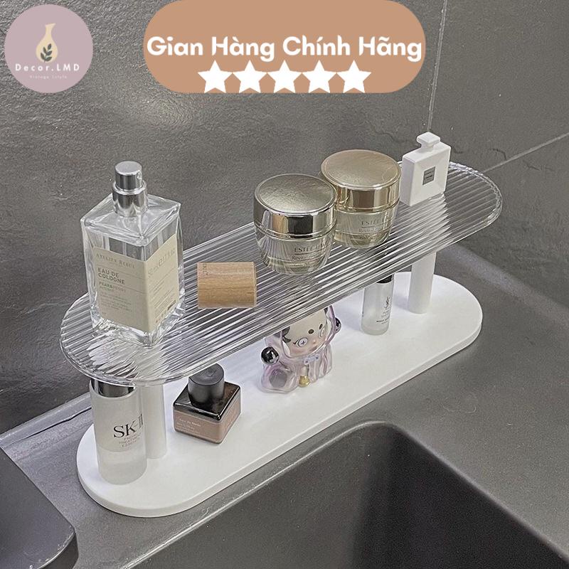 Kệ trong suốt đựng đồ mỹ phẩm trưng bày nước hoa, decor trang trí phòng tắm, bàn trang điểm, phòng ngủ