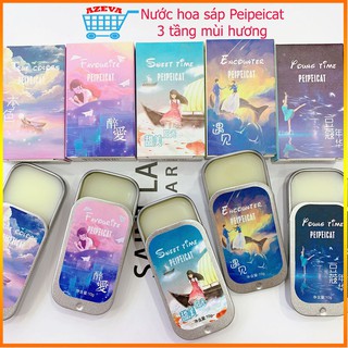 Nước hoa sáp Peipeicat 3 tầng mùi 5 mùi lựa chọn, Nước hoa khô mini bỏ túi - Azeva