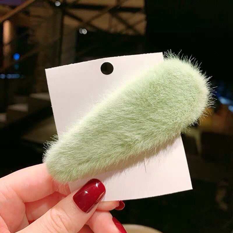 Kẹp Tóc Phối Lông Phong Cách Hàn Quốc Đáng Yêu Cho Nữ