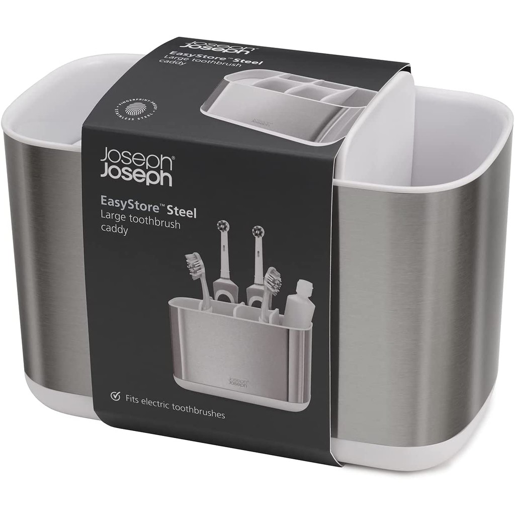 Hộp đựng bàn chải đánh răng Joseph Joseph Easy Store (inox) [nhập Đức chính hãng]