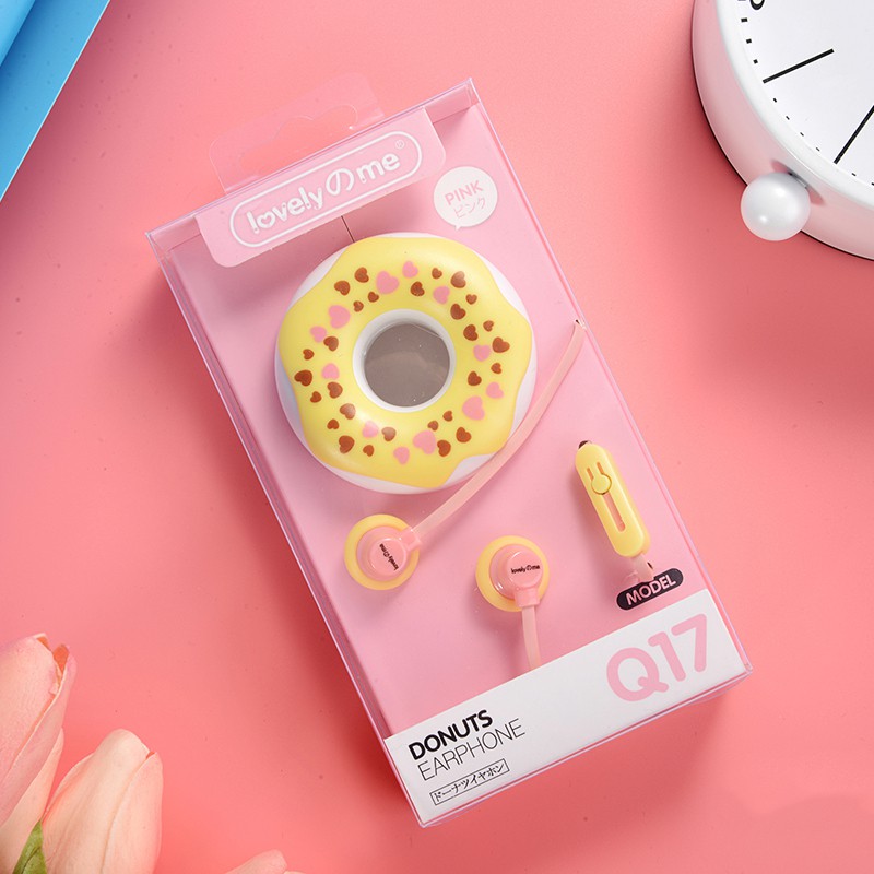 Tai Nghe Nhét Tai Jack 3.5mm Hình Bánh Donut Dễ Thương