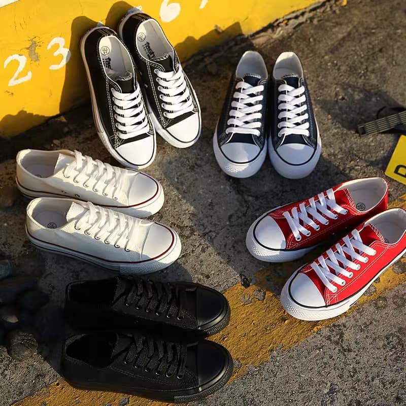 Giày MWC 0167 - Giày Thể Thao Nữ Vải Canvas, Giày Sneaker Đế Thấp Năng Động Cá Tính