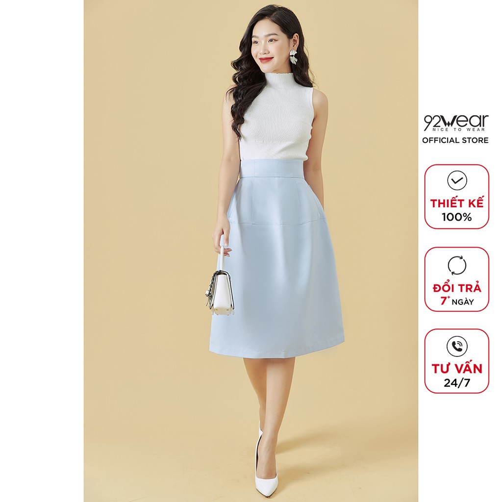 Áo len nữ 92WEAR màu màu Be Ghi mỏng sexy sát nách thiết kế bacsic trơn hàn quốc cổ cao trơn đẹp ALA0051 | BigBuy360 - bigbuy360.vn