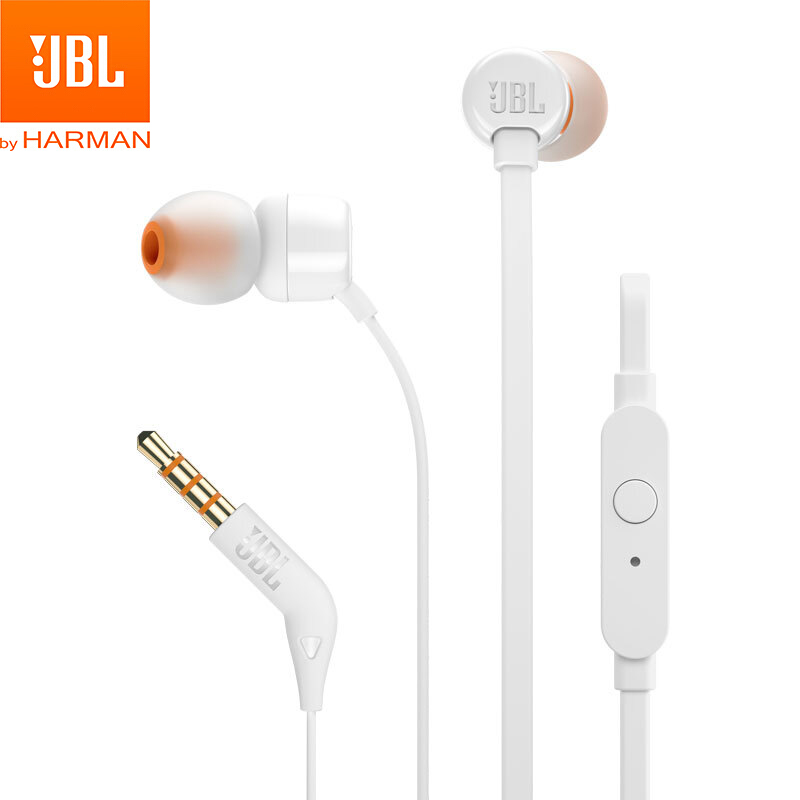 JBL T110 Tai nghe nhét tai nguyên bản có dây đeo tai nghe mì sợi dây tai nghe âm thanh trầm trọng cách âm tai nghe thườn