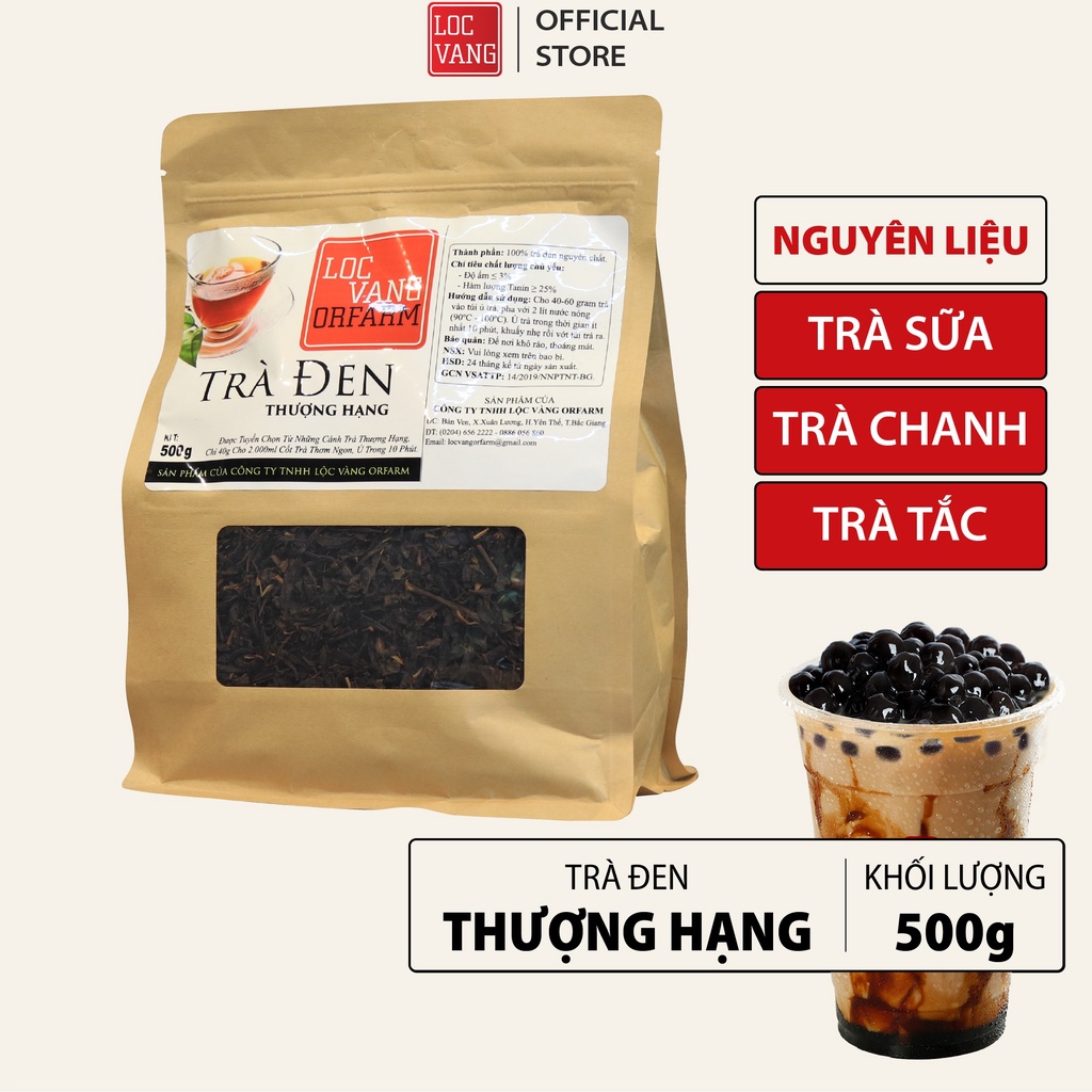 Trà Đen, Hồng Trà Nguyên Liệu Làm Trà Sữa Trân Châu Đường Đen Tự Pha THƯỢNG HẠNG 500g