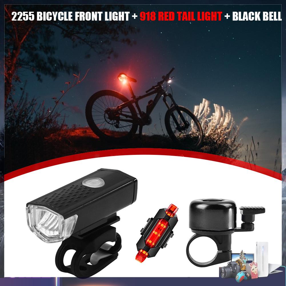 Bộ đèn LED sạc USB chống nước an toàn tiện dụng cho xe đạp