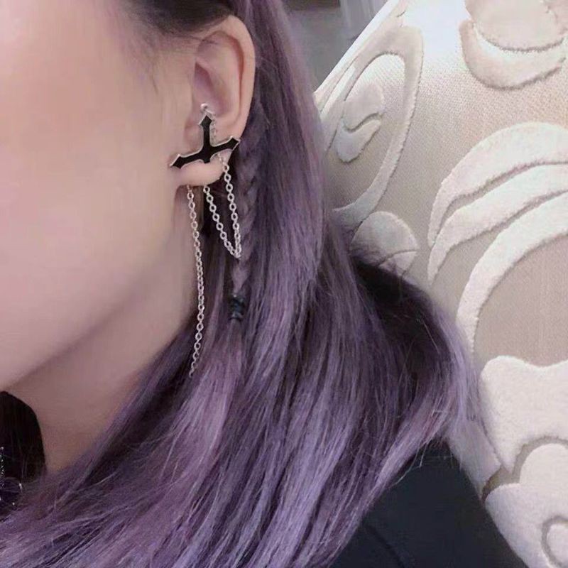 Bông tai dạng dài hình chữ thập độc đáo