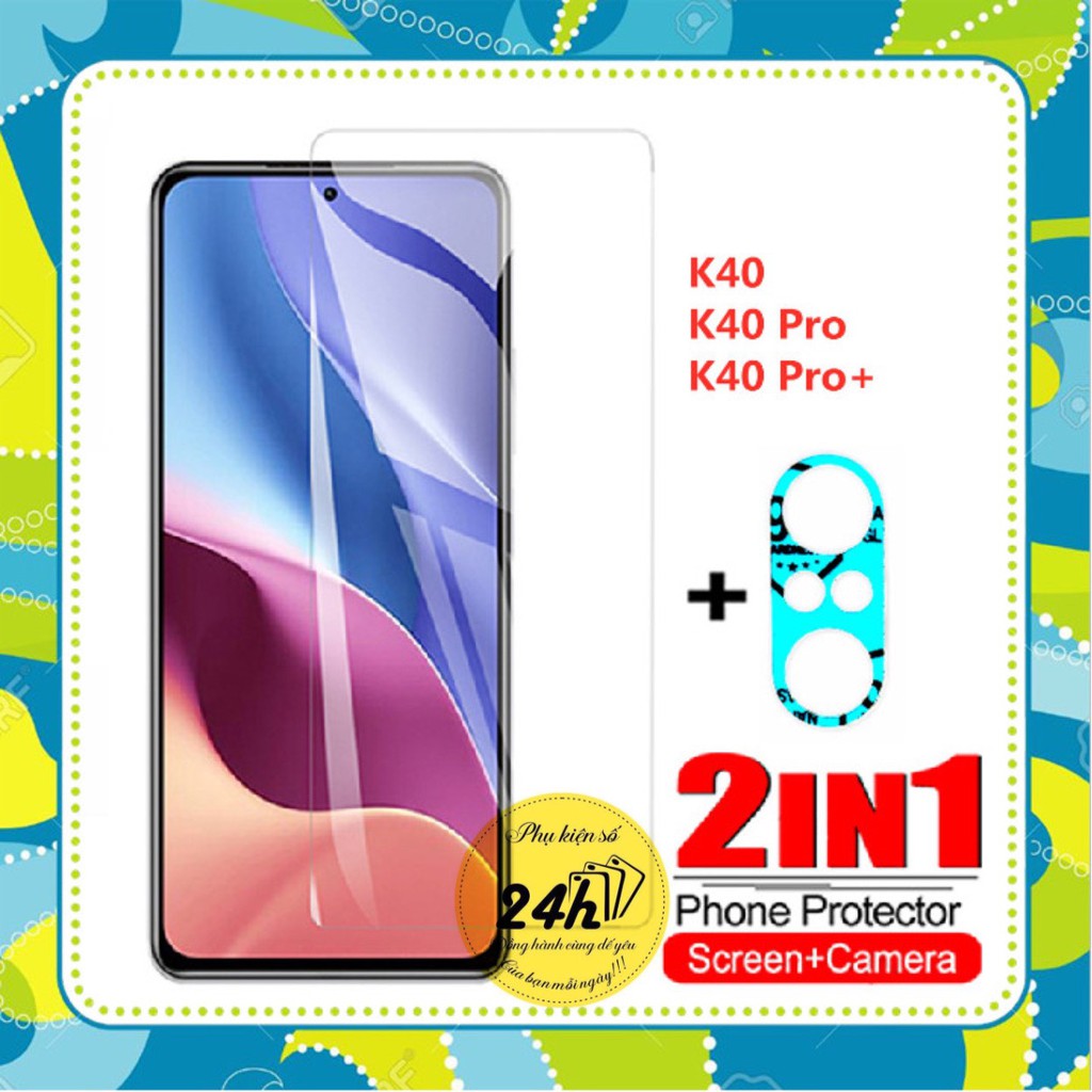 Cường lực trong suốt full màn 98% + Dán bảo vệ camera cho RM K40 / K40 Pro / K40 Pro +