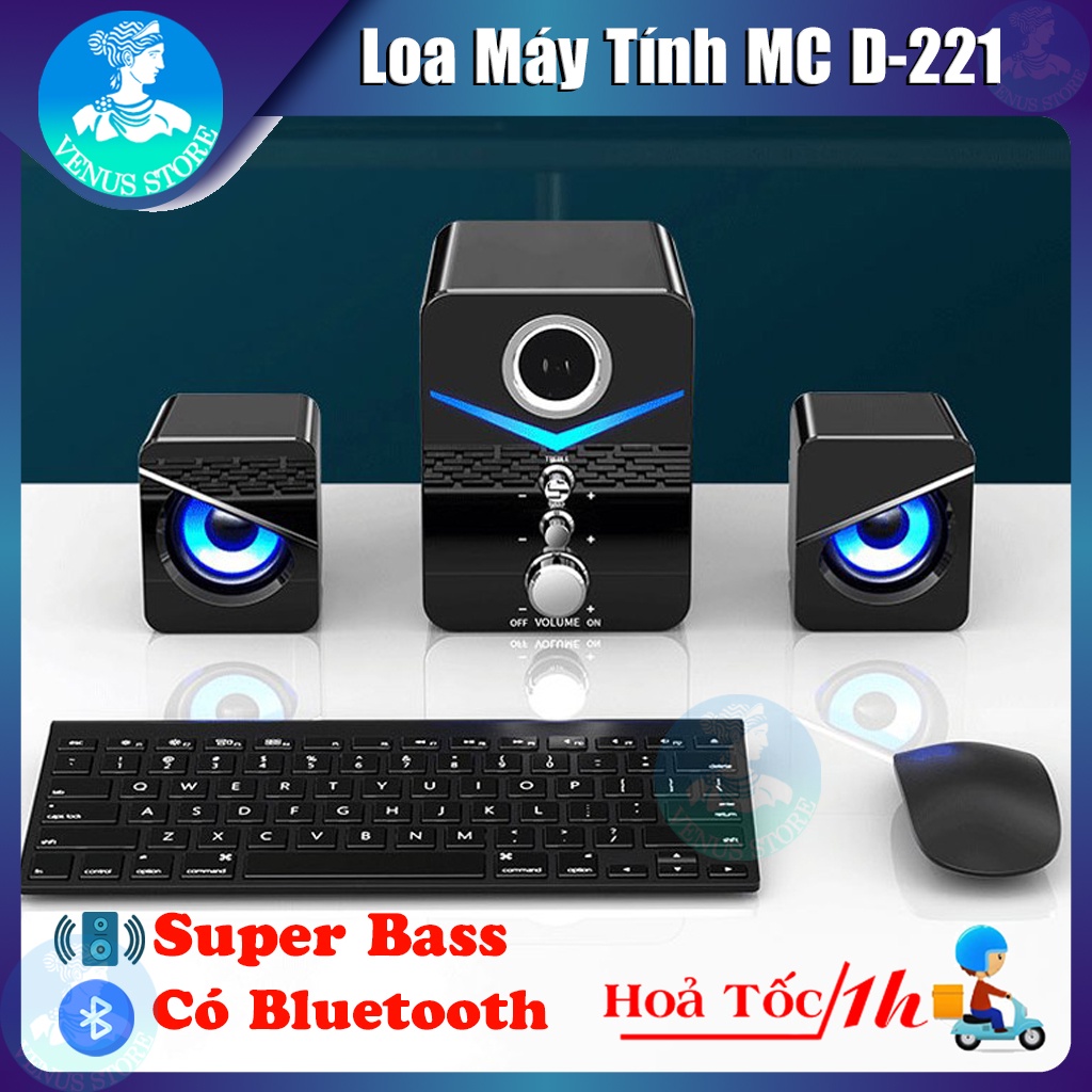 Loa Vi Tính Có Bluetooth Dòng Loa Cao Cấp Cho PC, Laptop, Điện Thoại- Loa Máy Tính Để Bàn MC D221 SUPER BASS Cực Đã