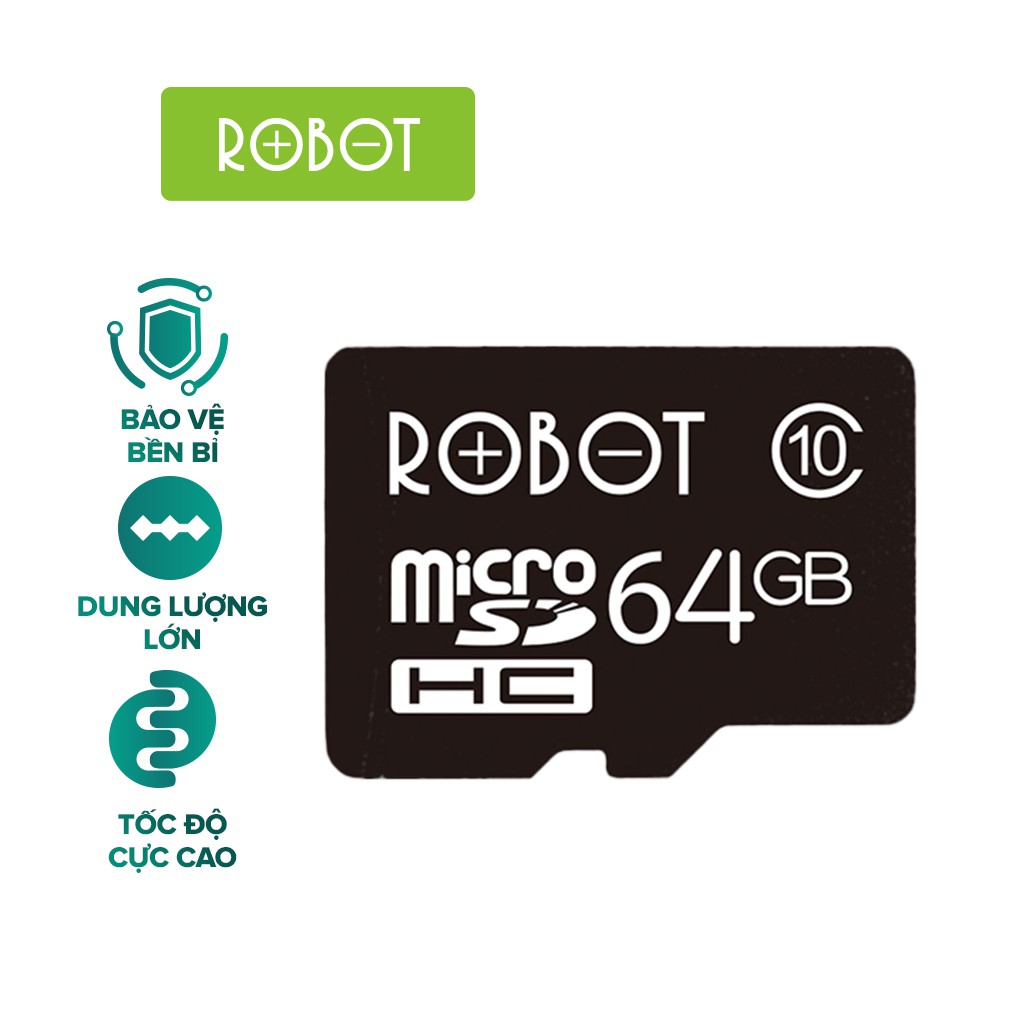 Thẻ Nhớ Micro SD ROBOT TF Card 16GB/ 32GB/ 64GB - Dành Cho Nhiều Loại Thiết Bị Camera, Laptop, Loa, Điện Thoại