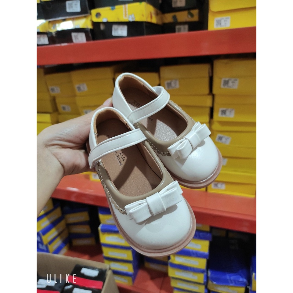 Giày Búp Bê Bé Gái, Giày Vintage Da Mềm Êm Chân Nơ Viền Bèo Cực Xinh Cho Bé Gái 1 Tuổi-6 Tuổi
