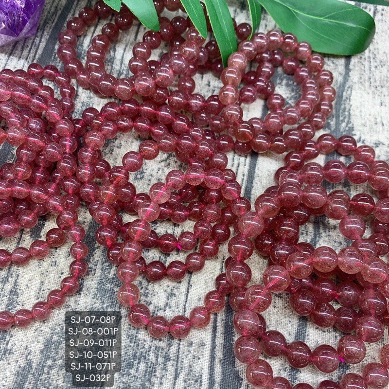 Vòng Tay Đá Dâu Tây Đỏ Đẹp Mê Ly Chuẩn Size 7mm-12mmGiá Yêu Thương