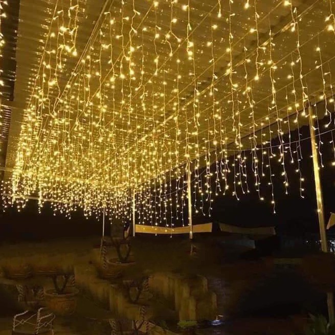 Đèn Thả Trang Trí Cao Cấp 12 60 Sợi - Đèn Nháy Mành Trang Trí Nhà, Đèn Rèm Ban Công, Quán Cafe, Sân Vườn
