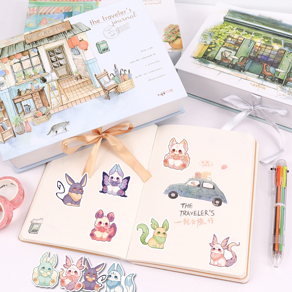 Set 50 Miếng Dán Hoạt Hình Chống Nước Dễ Thương Trang Trí Laptop