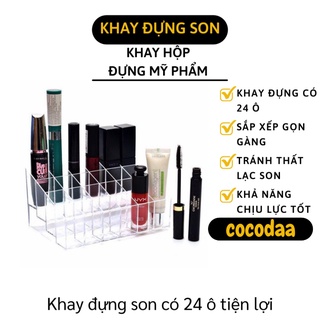 Khay Đựng Son - Kệ 24 Ô Đựng Son Trong Suốt Mica - Hộp Chứa Mỹ Phẩm Giữ Gọn Gàng   4053 [FREESHIP]