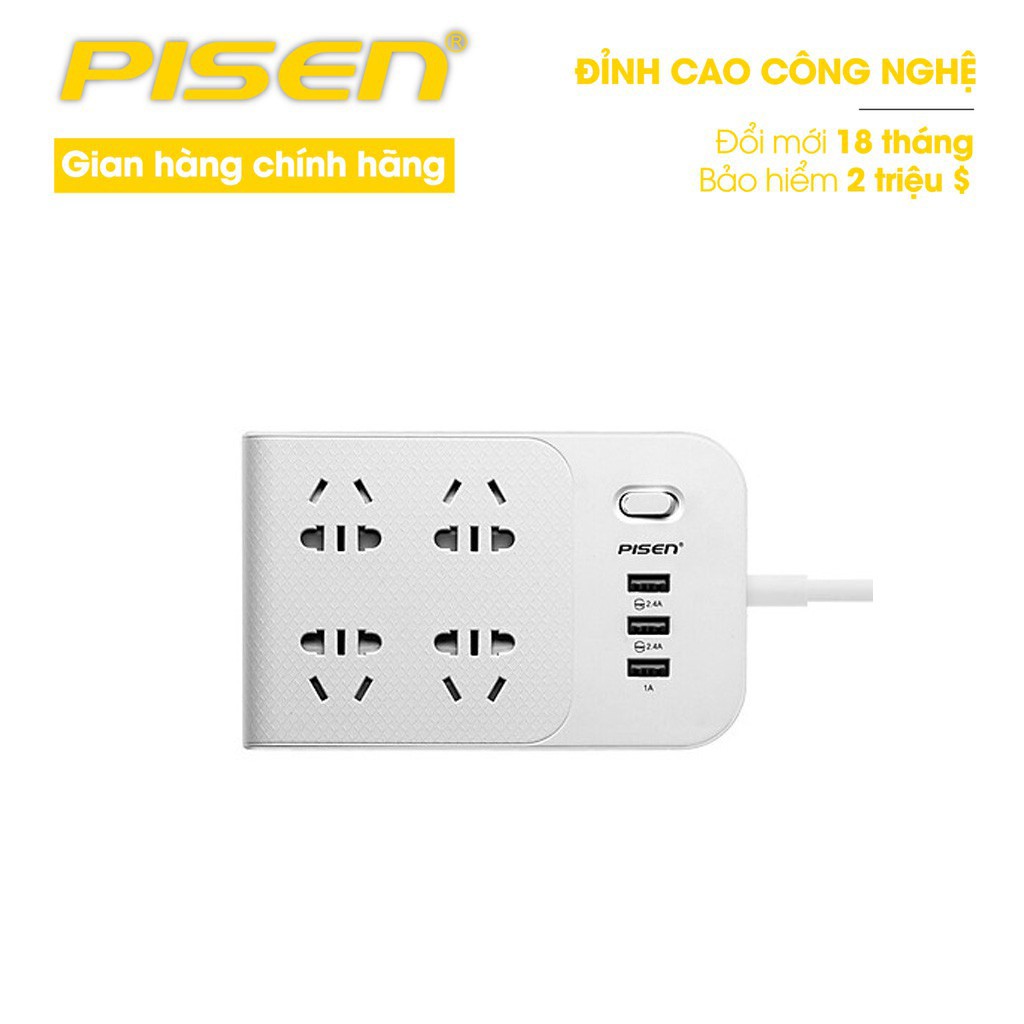 Ổ cắm điện đa năng Pisen Power Socket BH-43 - Hàng chính hãng
