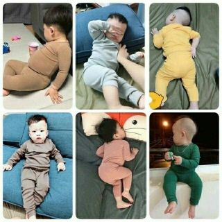 Bộ Cotton trơn cho bé trai/bé gái 7-18kg