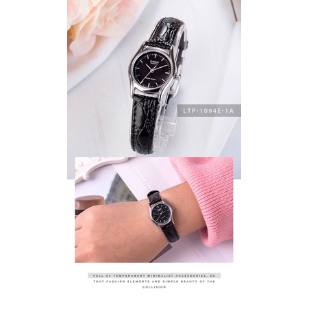 Đồng hồ nữ dây da Casio chính hãng Anh Khuê LTP-1094E-1ARDF