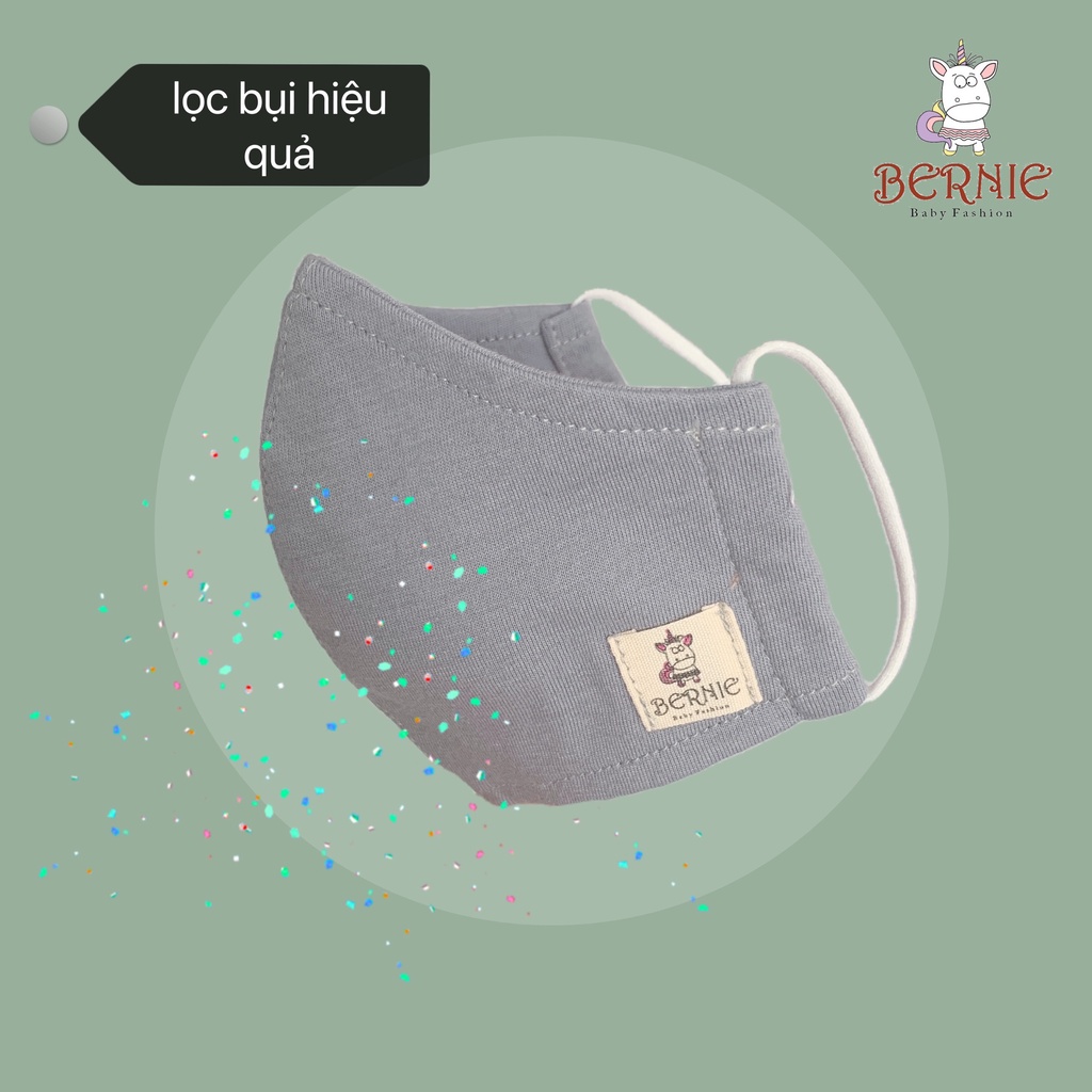 Khẩu trang vải BERNIE 2 lớp cotton 100% hữu cơ tự nhiên thông thoáng, mềm mại với da cho bé từ 0-4 tuổi-22A999