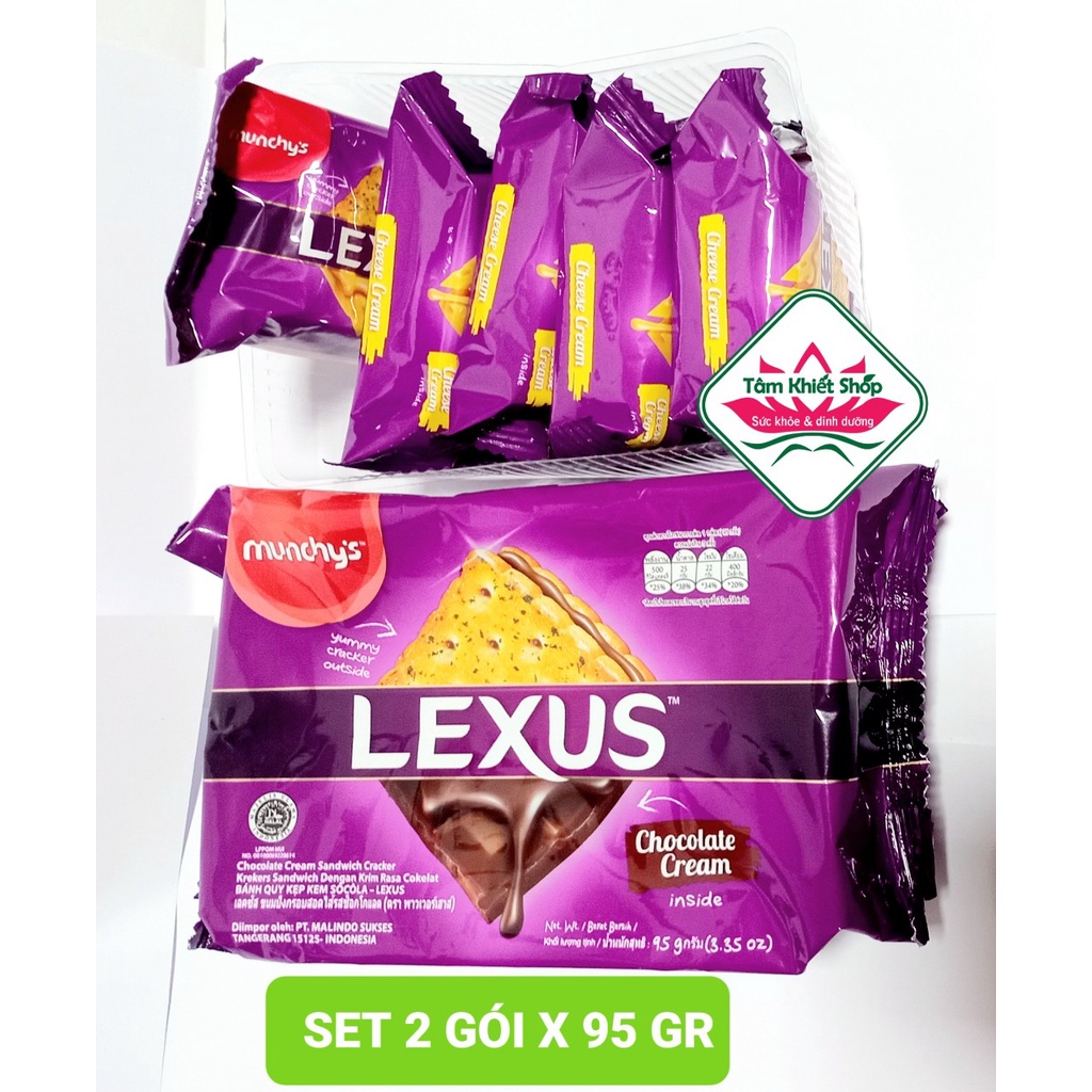 bánh qui munchy phô mai bơ đậu phộng lexus, 190gr malaysia.10.2022