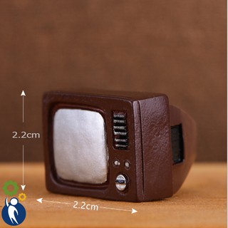 Bộ 2 TiVi Cổ Điển 2.2x2.2cm, Mô hình mini trang trí