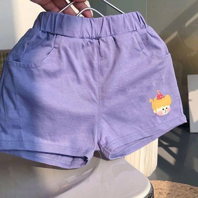 Bộ đồ 2 món gồm áo thun cotton ngắn tay + quần short mùa hè phong cách phương Tây hoạ tiết phim hoạt hình cho bé