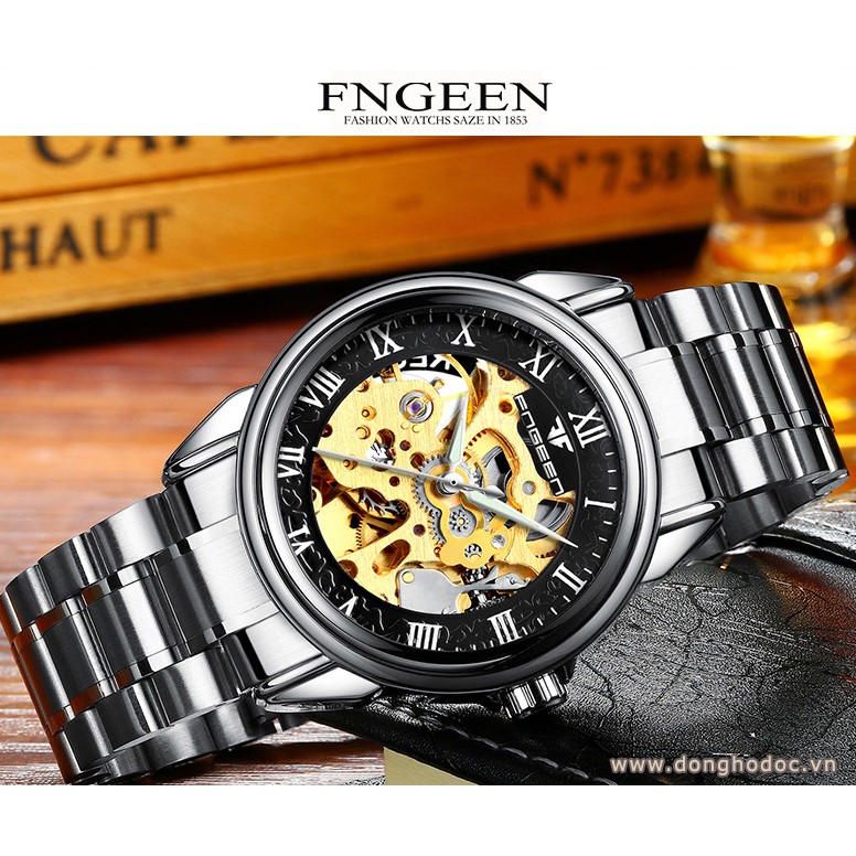 Đồng hồ Nam FNGEEN BRAY Cơ Automatic Lộ máy nghệ thuật