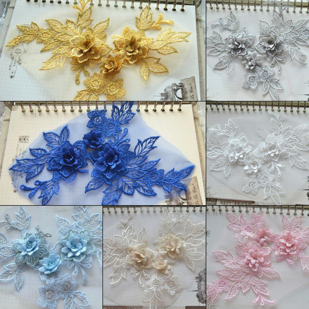 Miếng Vải Ren Thêu Hoa 3d Trang Trí Áo Cưới