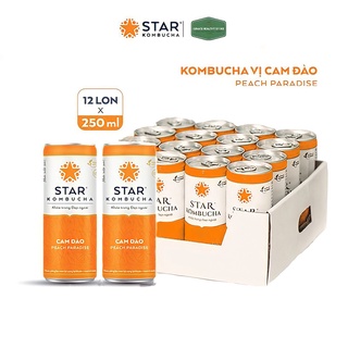 Thùng 12 lon trà Star Kombucha thức uống lên men tự nhiên vị Cam Đào Peach thumbnail
