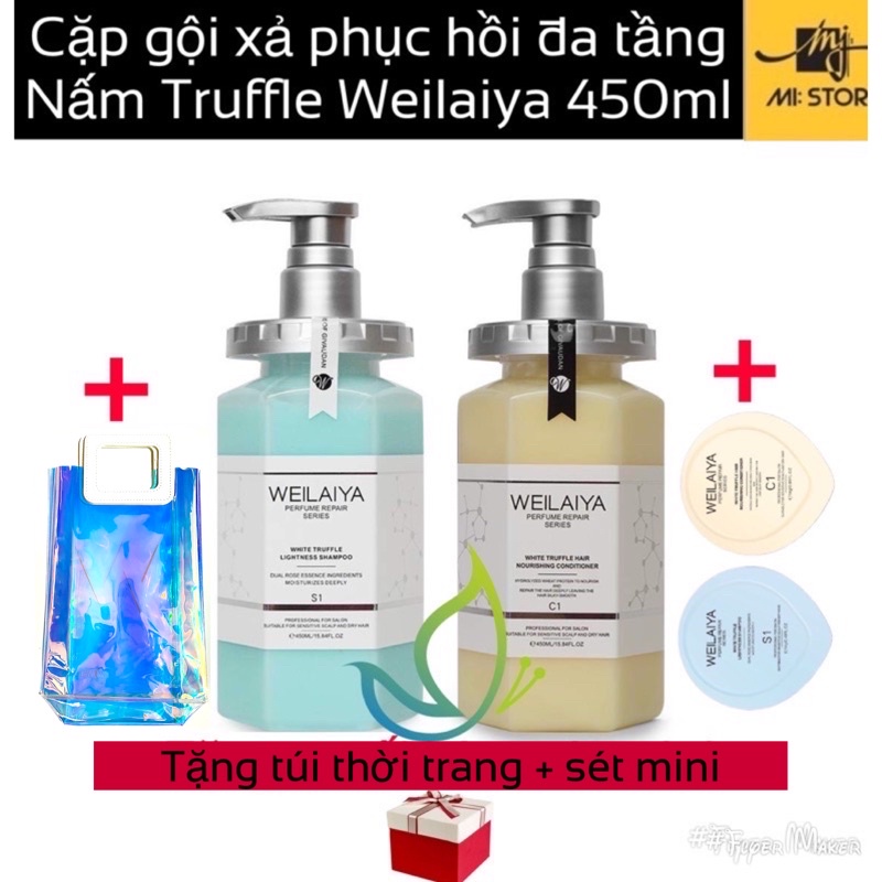 Cặp DẦU GỘI xả PHỤC HỒI ĐA TẦNG NẤM TRUFFLE WEILAIYA