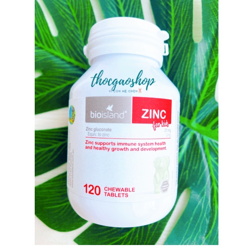 Viên uống bổ sung Kẽm Bioisland ZinC for kids 120 viên 1y+