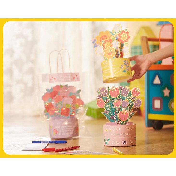 SET DIY / BỘ KIT LÀM TÚI HOA QUÀ TẶNG TRONG SUỐT CÓ ĐÈN LUNG LINH