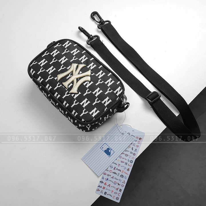 Túi Đeo Chéo MLB NY Cross Bag Monogram Mini Nam Nữ Hàng Hiệu, Thiết Kế Thời Trang, Túi NY MLB Full Tag Code