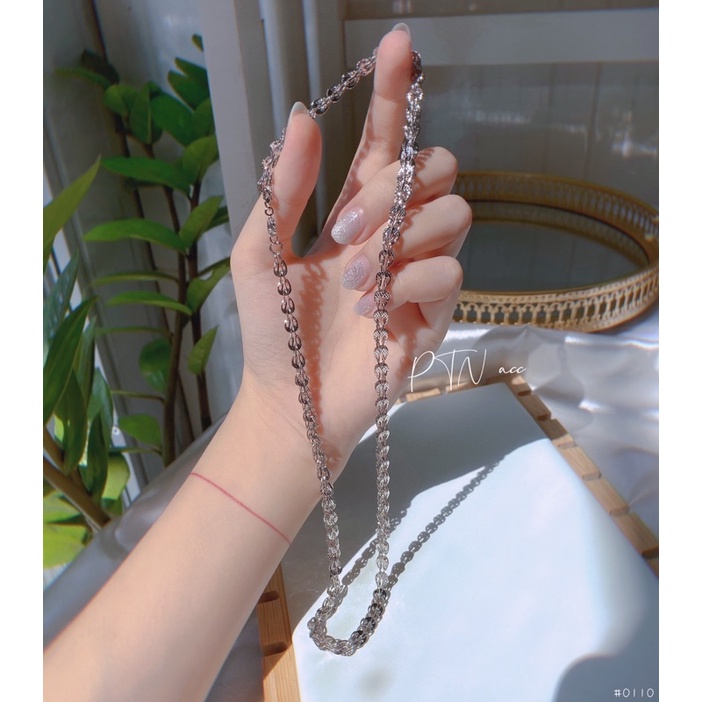 Dây chuyền, vòng cổ xi bạch kim, xi mạ vàng đuôi phụng đơn giản sang trọng .PTNACC.