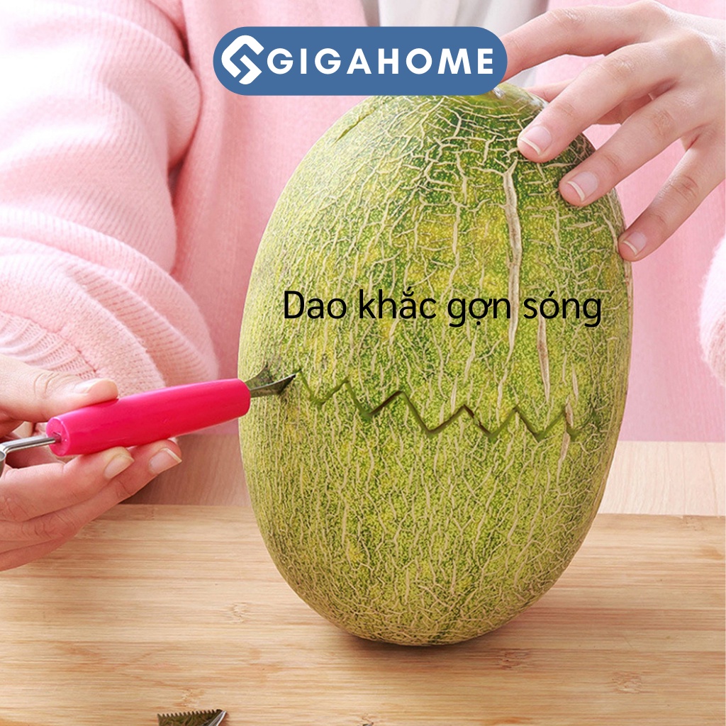 Dụng Cụ Tỉa Hoa Quả Chuyên Nghiệp GIAHOME Khắc Tỉa 2 Đầu, Nạo Tạo Hình, Múc Trái Cây 8114