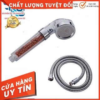 Vòi sen tăng áp loại to có hạt lọc nano kèm dây, vòi tắm hoa sen cao cấp