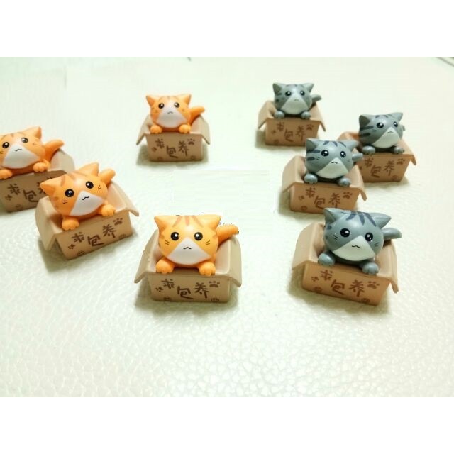 Mèo trong hộp giấy phụ kiện trang trí charm sliem