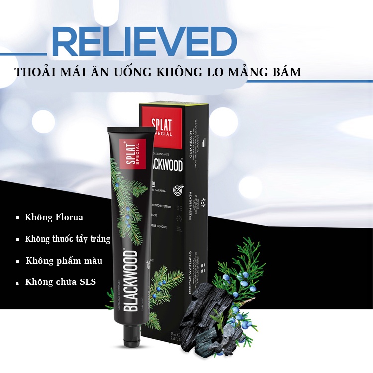 Kem Đánh Răng Than Hoạt Tính SPLAT Blackwood Làm Trắng Răng Hiệu Quả