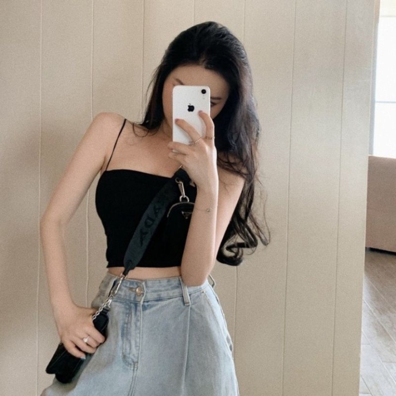 Áo 2 dây sợi bún croptop thể thao dáng ôm thun gân, áo bra cotton mặc trong cao cấp giá rẻ 002 đổi trả nếu không hài lòn | BigBuy360 - bigbuy360.vn